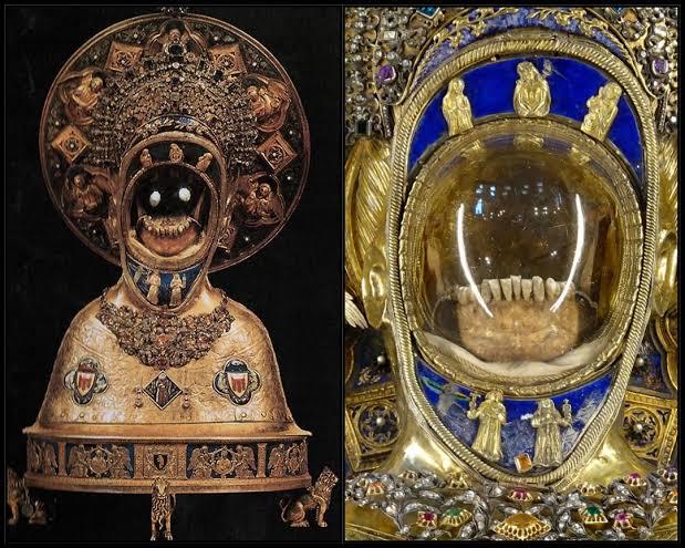 St Anthony's tongue and jaw on display in Padua